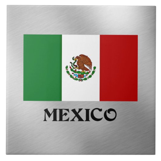 Vlag van Mexico, populair ontwerp, Tegeltje (Voorkant)