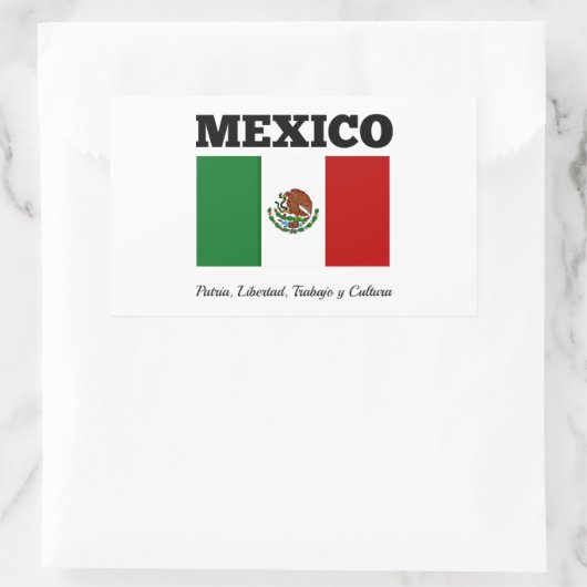 Vlag van Mexico Rechthoekige Sticker (Tas)