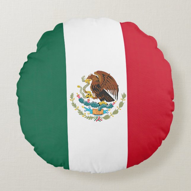 Vlag van Mexico Rond Kussen (Voorkant)