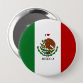 Vlag van Mexico Ronde Button 4,0 Cm (Voorkant /achterkant)