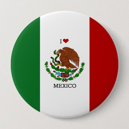 Vlag van Mexico Ronde Button 4,0 Cm (Voorkant)