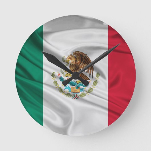 Vlag van Mexico Ronde Klok (Voorkant)