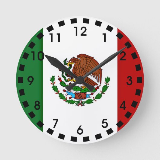 Vlag van Mexico Ronde Klok (Voorkant)