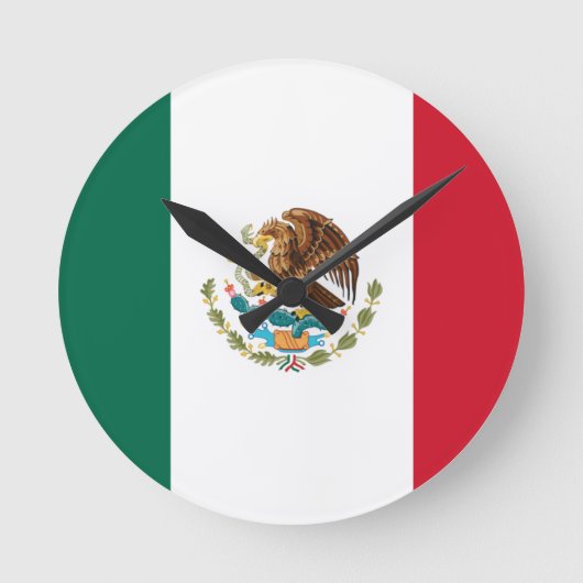 Vlag van Mexico Ronde Klok (Voorkant)
