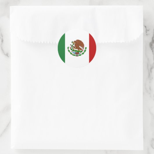 Vlag van Mexico Ronde Sticker (Tas)