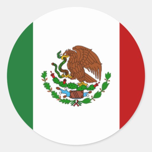 Vlag van Mexico Ronde Sticker (Voorkant)