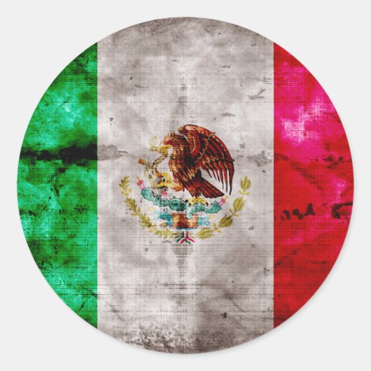  vlag van Mexico Ronde Sticker (Voorkant)