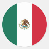 Vlag van Mexico Ronde Sticker (Voorkant)