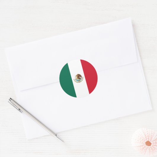 Vlag van Mexico Ronde Sticker (Envelop)