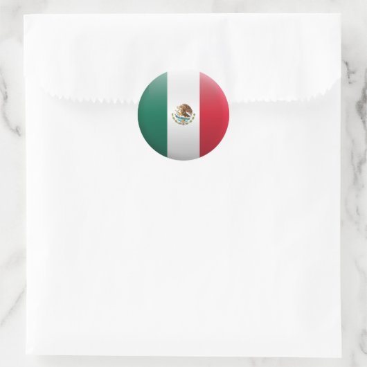 Vlag van Mexico Ronde Sticker (Tas)