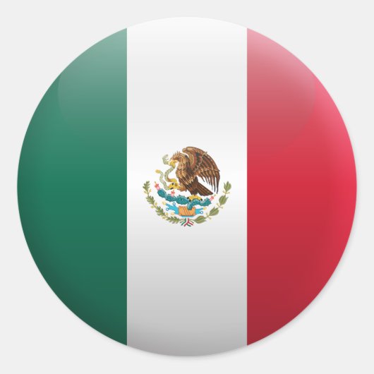 Vlag van Mexico Ronde Sticker (Voorkant)