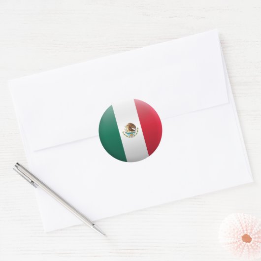 Vlag van Mexico Ronde Sticker (Envelop)