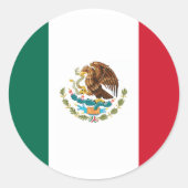 Vlag van Mexico Ronde Sticker (Voorkant)