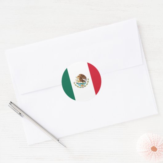 Vlag van Mexico Ronde Sticker (Envelop)