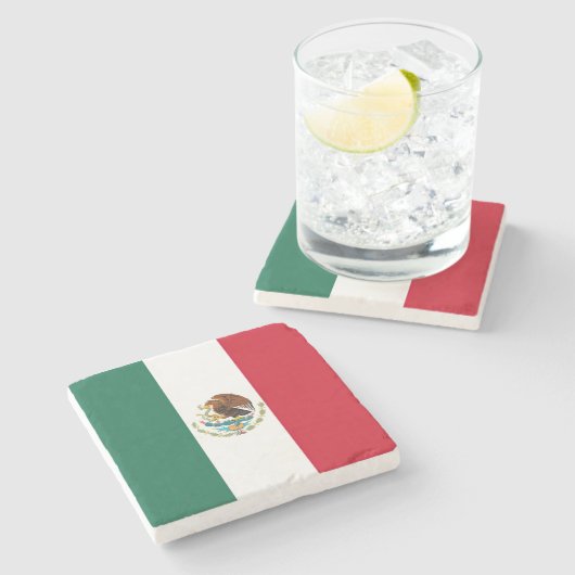 Vlag van Mexico Stenen Onderzetter (Zijkant)