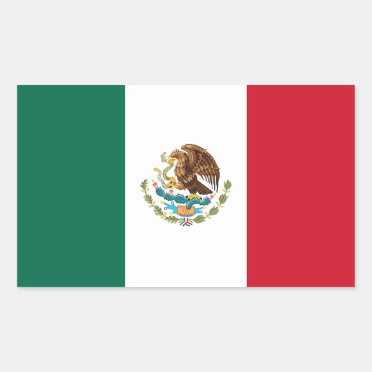 Vlag van Mexico-Sticker Rechthoekige Sticker (Voorkant)