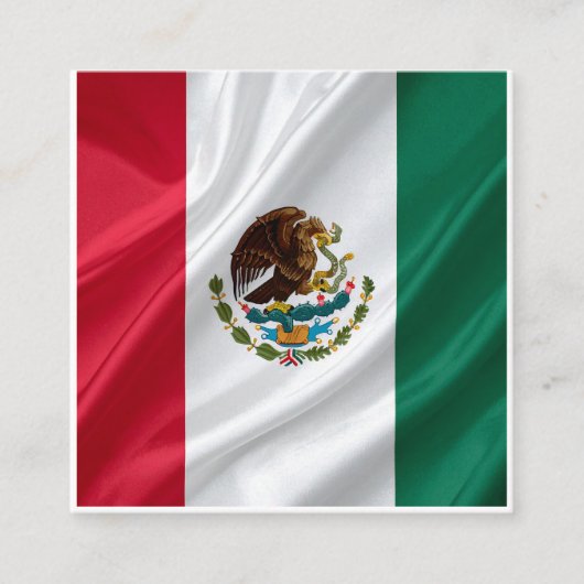 Vlag van Mexico Vierkante Visitekaartje (Voorkant)