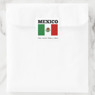 Vlag van Mexico, voorzien van het opschrift Vierkante Sticker