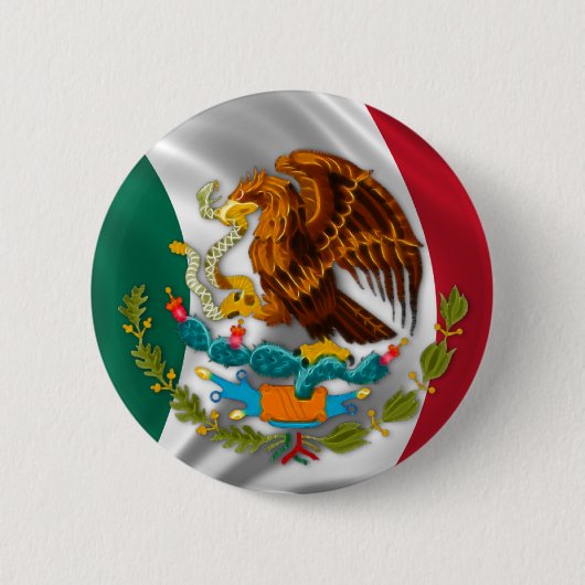Vlag van Mexico, wapenstilstand Ronde Button 5,7 Cm (Voorkant)