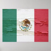 Vlag van Mexico Weathered Poster (Voorkant)
