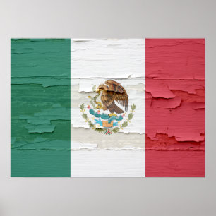 Vlag van Mexico Weathered Poster