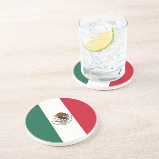 Vlag van Mexico Zandsteen Onderzetter (Zijkant)