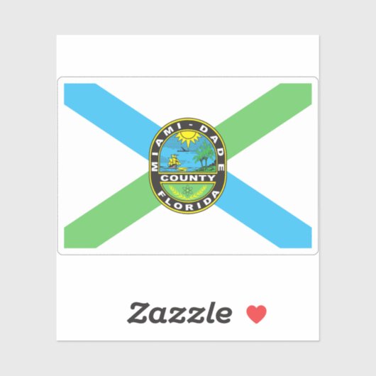 Vlag van Miami-Dade County, Florida Sticker (Vel)