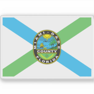 Vlag van Miami-Dade County, Florida Sticker