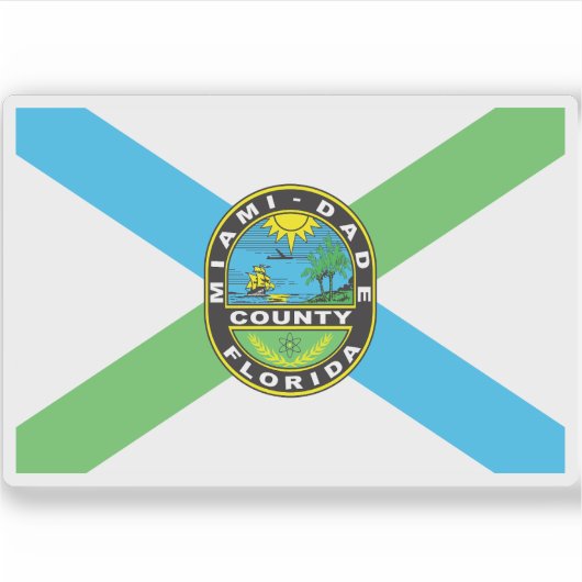 Vlag van Miami-Dade County, Florida Sticker (Voorkant)