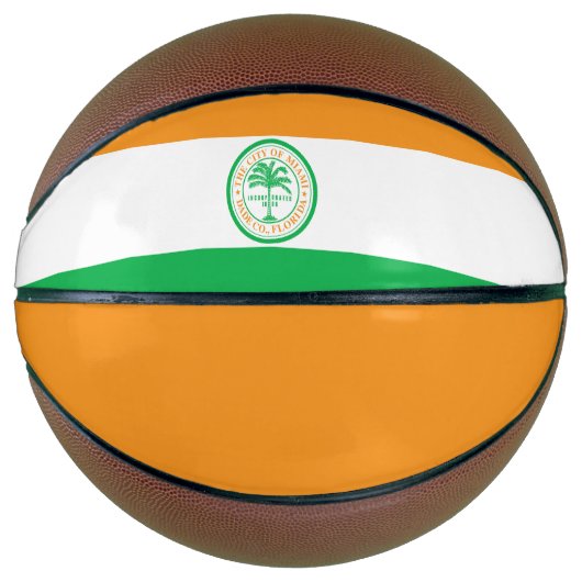 Vlag van Miami, Florida Basketball Basketbal (Voorkant)