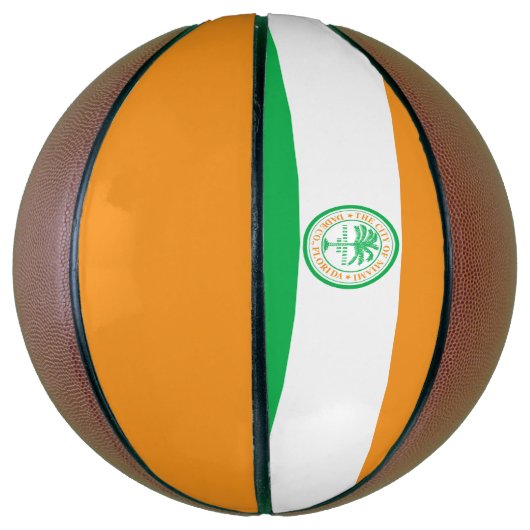 Vlag van Miami, Florida Basketball Basketbal (Verticaal)