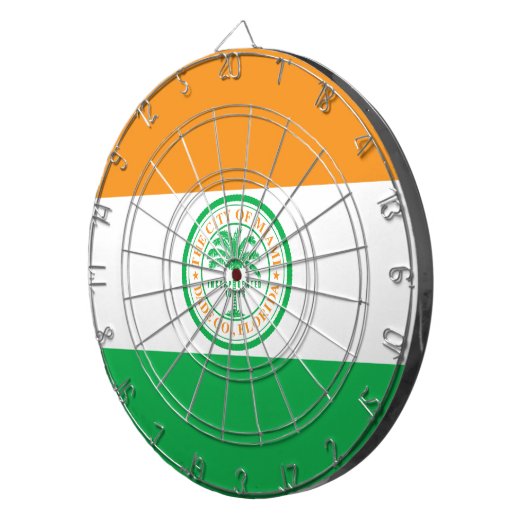 Vlag van Miami, Florida Dart Board Dartbord (Voorkant Rechts)
