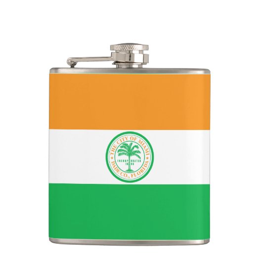 Vlag van Miami, Florida Flask Heupfles (Voorkant)