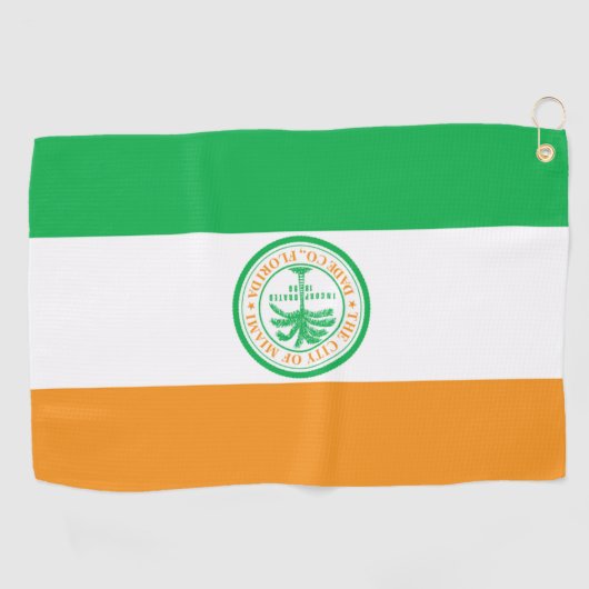 vlag van Miami (Florida) Golfhanddoek (Horizontaal)
