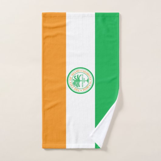 Vlag van Miami, Florida Hand Towel Handdoek (Handdoek)