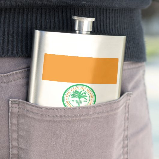 Vlag van Miami, Florida Hip Flask Flacon (Voorbeeld)