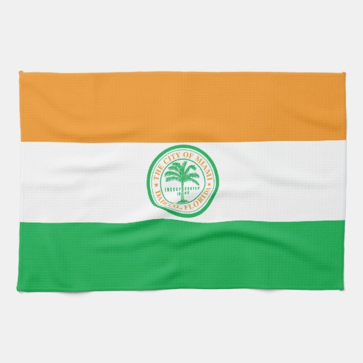 Vlag van Miami, Florida Kitchen Towel Theedoek (Horizontaal)