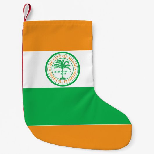 Vlag van Miami, Florida Kleine Kerstsok (Voorkant)