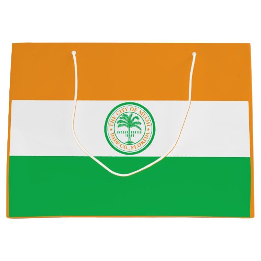 Vlag van Miami, Florida Large Gift Bag Groot Cadeauzakje (Voorkant)