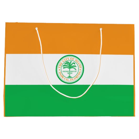 Vlag van Miami, Florida Large Gift Bag Groot Cadeauzakje (Achterkant)