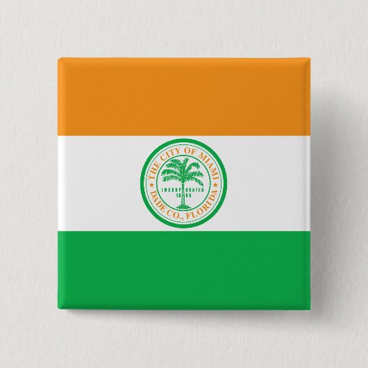 Vlag van Miami, Florida Pinback Button (Voorkant)