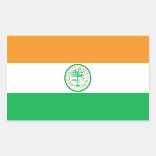 Vlag van Miami, Florida rechthoekige sticker (Voorkant)