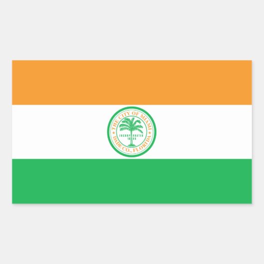 Vlag van Miami, Florida Rechthoekige Sticker (Voorkant)
