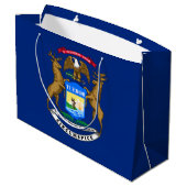 Vlag van Michigan Groot Cadeauzakje (Achterkant Gekanteld)