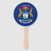 Vlag van Michigan Handwaaier (Achterkant)