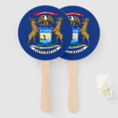 Vlag van Michigan Handwaaier (Voorkant en achterkant)