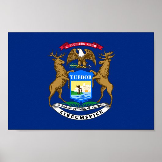 Vlag van Michigan Poster (Voorkant)