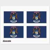 Vlag van Michigan Rechthoekige Sticker (Vel)