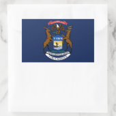 Vlag van Michigan Rechthoekige Sticker (Tas)