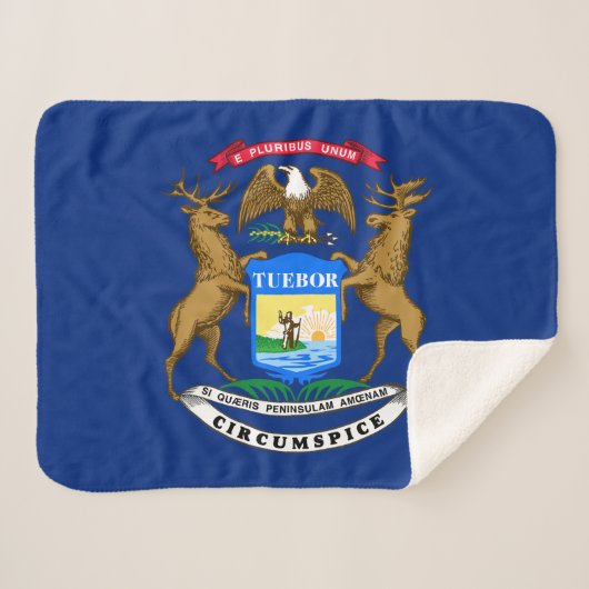 Vlag van Michigan Sherpa Deken (Voorkant (horizontaal))